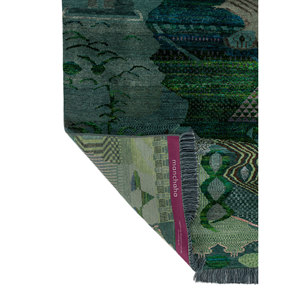 พรมขนสัตว์และไหมถักมือลายกราฟิกสีเขียวขนาดใหญ่ รุ่นแมนชาฮา สำหรับตกแต่งห้องนั่งเล่นหรือทางเดิน สำหรับวัยรุ่น-Les-2758 - Product Image 5