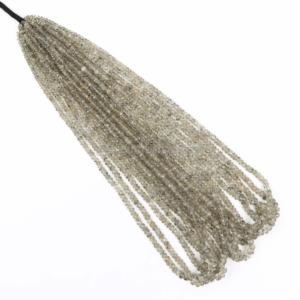 Cuentas redondas facetadas de cuarzo negro natural de 3-4.5 mm, cuentas sueltas de piedras preciosas para la fabricación de joyas, de un mayorista indio. - Product Image 2