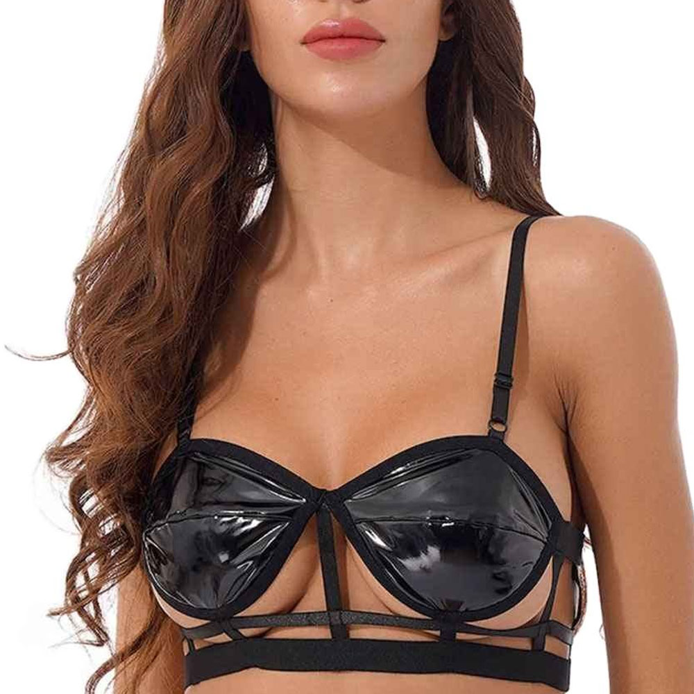 Minimalist Plus Size Lightweight Breathable Eco-Friendly Yoga Women's Leather Bra with Soft Inner Layer Front Logo High Support