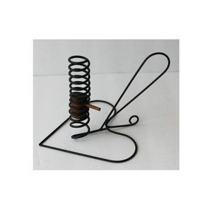 Soporte de vela en forma de corazón de hierro, fabricación india, soporte de vela a granel, tamaño de impresión de logotipo, color - Product Image 1