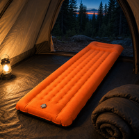 Matelas de camping gonflable en TPU avec cellules d'air en nid d'abeille, oreiller intégré, pompe à pied, léger, pour dormir en plein air