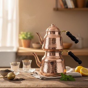 Tetera de Cobre Anatolia de Diseño Vintage, Capacidad de 600ml/1000ml, Asa de Metal para Servir/Beber Agua, Ideal para Restaurantes, Hoteles y Regalos - Product Image 5