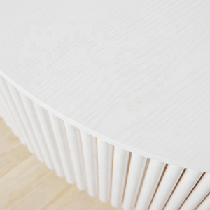 Nueva llegada mesa de centro redonda de madera de gama alta acabado lavado blanco estilo minimalista hecho a mano de Vietnam - Product Image 4