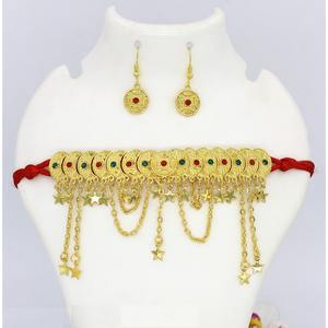 Martasha Designer Islamic Ramadan Special Goldplated UAE Jewellery Special Dubai Jewellery <b>Necklace</b> Earring Set <b>Arabic</b> Jewelry - Product Image 1