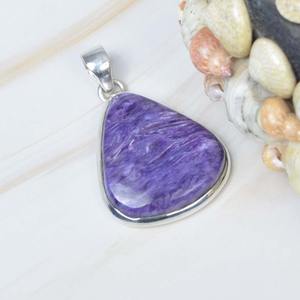 Pendentif de mariage idéal pour les filles Pendentif en argent sterling 925 Charoite en cuivre avec pendentif en argent 925 - Product Image 4