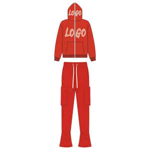 Survêtements de style streetwear pour l'hiver avec logo personnalisé pantalon en molleton de coton de grande taille avec technique de lavage à l'acide de strass - Product Image 4