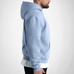 Sweat-shirt sans cordon en coton lourd de haute qualité, personnalisable, streetwear pour hommes, logo OEM personnalisé, sweat-shirt personnalisé - Product Image 3