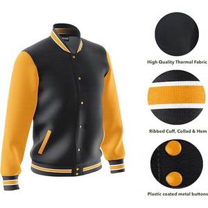 Chaquetas Varsity para hombre, chaqueta Bomber de piel sintética de béisbol clásica para la universidad y la escuela secundaria, abrigos de abrigo coloridos para Club Unisex - Product Image 6