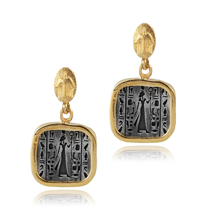 Boucles d'oreilles à clous de style ancien Néfertiti, style égyptien, vente en gros, fabrication artisanale turque, bijoux en argent sterling 925 - Product Image 3
