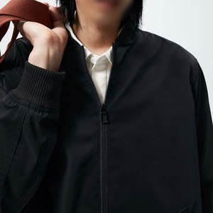 Couleur noire bonne qualité avec un prix raisonnable blouson bombardier respirant avec impression de logo personnalisé pour hommes - Product Image 6