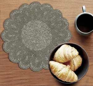 Best Theme Design Scalloped Glass <b>Beads</b> <b>Placemat</b> Tableware Decorative for Parties and Other Functions Mats & Pads - Product Image 1