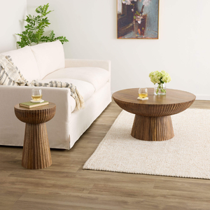 <b>Coffee</b> table modern with a round table shape made of solid teak wood with a round shape that <b>can</b> be used in the dining room. - Product Image 4