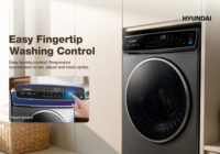 Lave-linge frontal entièrement automatique HYUNDAI 9 kg avec moteur BLDC à inversion, 1200 tr/min, cuve en acier inoxydable, écran LED