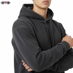 Personalizado 100% algodón polar forrado invierno de alta calidad de los hombres de lujo sudaderas con capucha pulóver Streetwear - Product Image 4