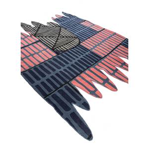 Alfombra de Lana Tejida a Mano Jaanwar Clásica Azul, Rectangular de 4m, Patrón Abstracto para Sala de Estar, Pasillo, Grosor de 10mm, Top-7215 - Product Image 2