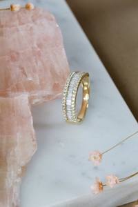 10K Baguette ทองและรอบตัดเพชรวงแหวนเพชรเติบโตในห้องปฏิบัติการตัดเพชรกลมกลมเพชรแหวนหมั้น - Product Image 4