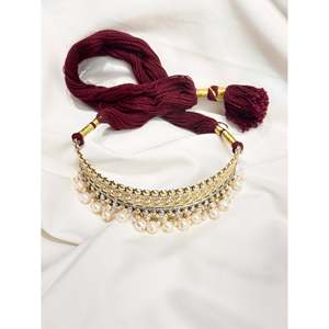 Collar y Gargantilla de Plata 925 en Dos Tonos con Perlas de Imitación y Diseño Floral para Bodas - Product Image 2