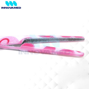 คีมหนีบห้ามเลือด5.5แบบตรงมีรอยหยักรูปหัวใจสีชมพูใช้ซ้ำได้เครื่องมือผ่าตัดด้วยมือมีการสนับสนุนทางออนไลน์ - Product Image 5