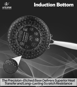 Casserole antiadhésive en acier inoxydable 18/10 de qualité supérieure avec couvercle et motif intérieur emboîtable - Product Image 4