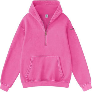 Sudadera con Capucha Unisex Casual de Gran Tamaño para Otoño e Invierno, Cuello con Capucha, 100% Algodón, Tinte Liso, Bolsillo Bordado, Servicio OEM - Product Image 2