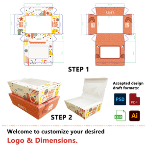 Boîte à emporter personnalisée avec compartiment pour sauce, emballage pour pâtisseries, desserts, snacks, frites, burgers, empanadas, chocolat, plateau à tremper - Product Image 4