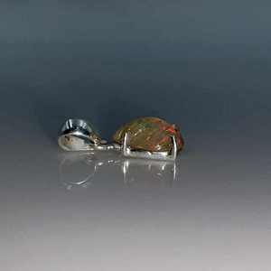 Pendentif opale éthiopienne naturelle en argent sterling 925 fabriqué à la main pierre précieuse multi-feu cadeau d'anniversaire Moissanite diamant charmant - Product Image 2