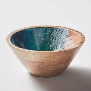 Printed Wood Snacks Serving <b>Bowl</b> Hotels Restaurants Dinnerware Multifunction <b>Bowls</b> Sticker <b>Enamel</b> Printed Wooden Salad <b>Bowl</b> - Product Image 1