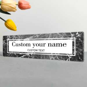 Placa de Identificación Personalizada de Mármol Natural de Primera Calidad, Estilo Art Deco, Grabada, para Colgar en la Oficina, por Craft Exim - Product Image 2