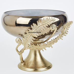 Tazón Decorativo de Aluminio de Alta Calidad, Redondo, Chapado en Oro, con Textura Martillada, Acabado Dorado Antiguo - Product Image 4