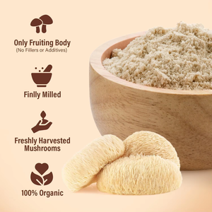 Vente flash : Poudre de champignon crinière de lion 100% pure, qualité alimentaire naturelle, pour soutenir la concentration et la fonction de la mémoire - Product Image 4