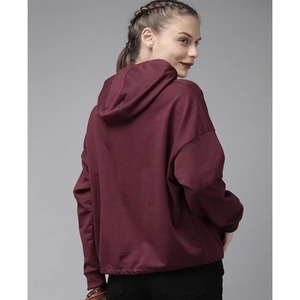 Women's Blank Crop Hoodie Custom Printing New High Quality Polyester Cotton Crop <b>Top</b> Blank Hoodies For Women - Product Image 3