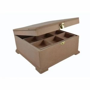 Boîte décorative Chevron en résine marron beige moderne Vente à chaud Cadeaux et artisanat Boîtes en bois Panneaux muraux fabriqués en Inde - Product Image 4