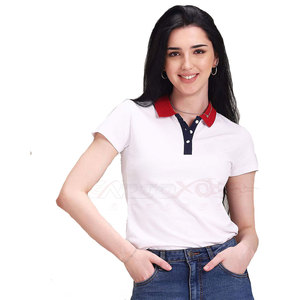 เสื้อโปโลเข้ารูปแบบคลาสสิกสำหรับผู้หญิงผ้าคอตตอนเนื้อนุ่มระบายอากาศได้ดีคอเสื้อแบบลำลองปรับแต่งโลโก้ได้ทุกวัน - Product Image 1