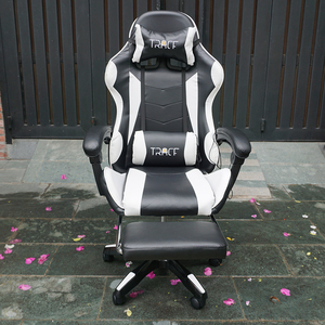 เก้าอี้เกมมิ่งปรับเอนได้ GC001 สำหรับใช้ในบ้าน สีดำขาว ลำโพงบลูทูธ ปรับระดับความสูงได้ 4D ขยายได้ ทนทาน ผลิตจากไนลอน โลหะ และ PU - Product Image 4