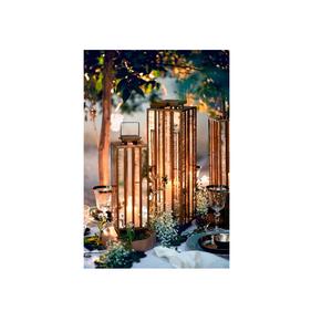 Candelabro tejido rústico colgante de bambú ecológico decorativo para el hogar, lámparas de techo de ratán y linternas para decoración del hogar - Product Image 3