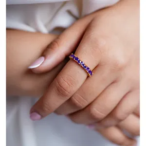 Rose Gold Plated Stainless <b>Steel</b> Eternity <b>Ring</b> with Number Design Fashionable Casual Christian Jewelry - Product Image 4
