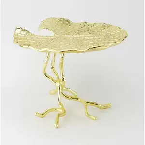Gold Coated Laser Catted Metal Mini <b>Small</b> Size Cake Stand Elegant <b>for</b> Cake Display Serving Use in Wedding Birthday Parties - Product Image 6