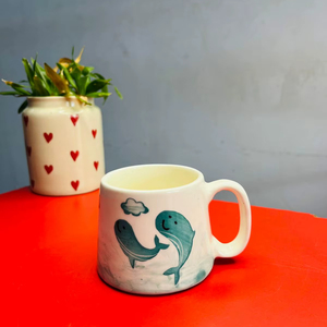 ถ้วยกาแฟเซรามิกรูปปลาโลมาน่ารักขนาด300มล. สำหรับเด็กผู้หญิงและผู้หญิงใช้ไมโครเวฟของขวัญที่ปลอดภัยสำหรับวันเกิดครบรอบวันวาเลนไทน์ - Product Image 1