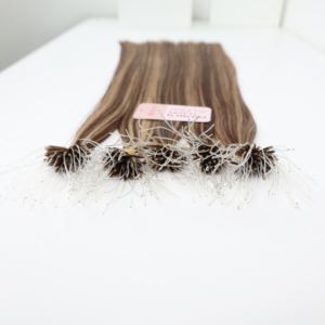 Premium luxe qualité plastique Nano pointe kératine mélange couleur 1A + 5Q cheveux vierges 22 pouces droite 100% Super Double dessiné Extension - Product Image 6