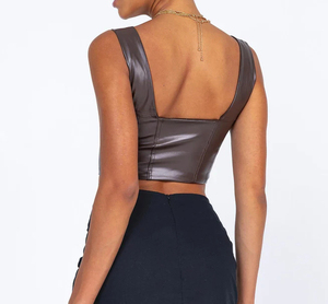 คอร์เซ็ทนีโอพรีนสำหรับผู้หญิงคอตตอนระบายอากาศได้ดีหนังเงางามพร้อมซิปด้านหน้าไซส์ใหญ่พิเศษสำหรับใส่ในคลับคลาสสิก OEM - Product Image 6