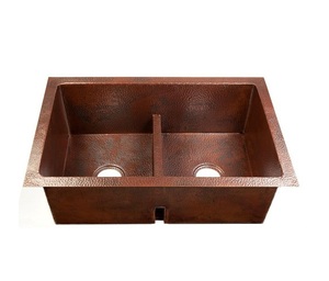 Grossiste de luxe élégant et fournisseur d'évier en cuivre sous le montage Évier de concepteur à double cuvette Lavabo en cuivre classique - Product Image 1