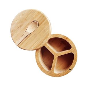 Boîte à épices traditionnelle en bois avec couvercle transparent pour un accès rapide aux épices, boîte à masala en bois écologique - Product Image 3
