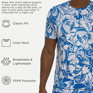 Camisetas Casuales para Hombre, Sublimadas, Ecológicas, de Poliéster/Algodón, Secado Rápido, Transpirables, con Estampado Gráfico Personalizado, Cuello Redondo - Product Image 2