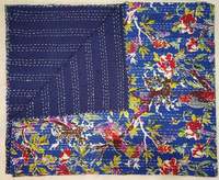 Lot en gros de couvertures Kantha indiennes vintage faites à la main, réversibles, avec broderies florales, en coton, style bohème, pour lit double