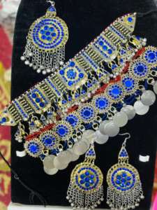 Collier afghan de haute qualité, boucles d'oreilles, fournisseur direct, parure de bijoux afghans pour adultes, mariage et fête, personnalisé par OEM - Product Image 3