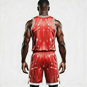Uniforme de basket-ball pour hommes en tissu mesh 100% polyester respirant, anti-UV, anti-bactérien, avec logo personnalisé OEM/ODM - Product Image 2