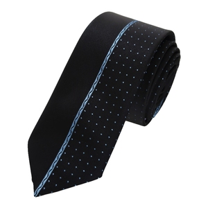 Corbata de moda delgada con corte de panel personalizado de lunares Turquesa - Product Image 2
