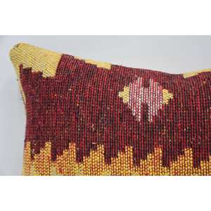 หมอนขนสัตว์สีแดง12x20นิ้วสไตล์ดั้งเดิมลายดอกไม้แนววินเทจดีไซน์ทอหรูหราสำหรับห้องนั่งเล่น - Product Image 2