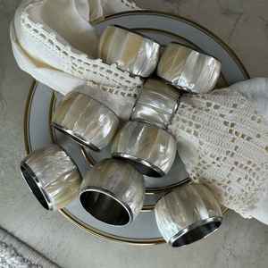 Servilleteros hechos a mano de forma redonda para fregona, servilleteros decorativos para cocina y boda con cuentas, servilleteros decorativos para cocina almacenados - Product Image 5