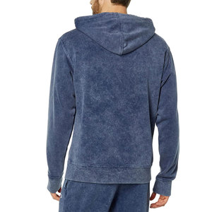 Sweat-shirts à capuche pour hommes de qualité supérieure, tendance, effet délavé, 100% coton, hiver, grande taille, coupe ample, écologiques, unis, décontractés - Product Image 2